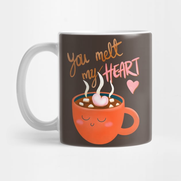 You Melt My Heart - Hot Chocolate with Marshmallow by Snacks At 3